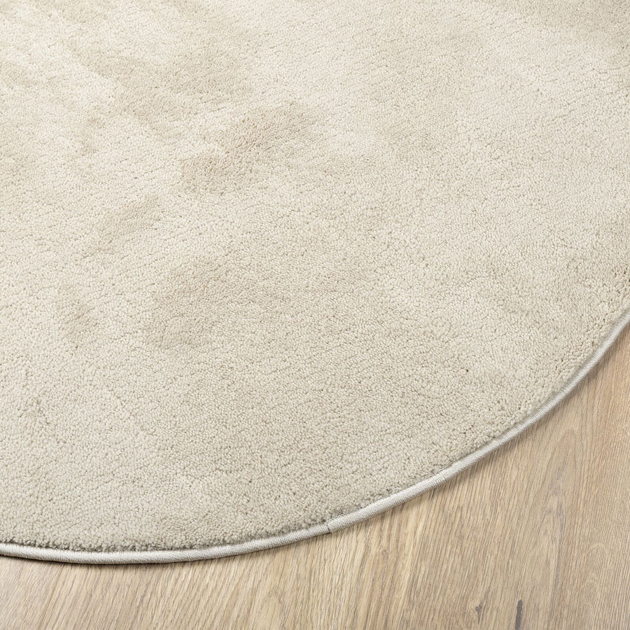 Kleed 'Huarte' Korte Vacht Zacht En Wasbaar Beige 100 x 200 cm Ovaal-golfvorm