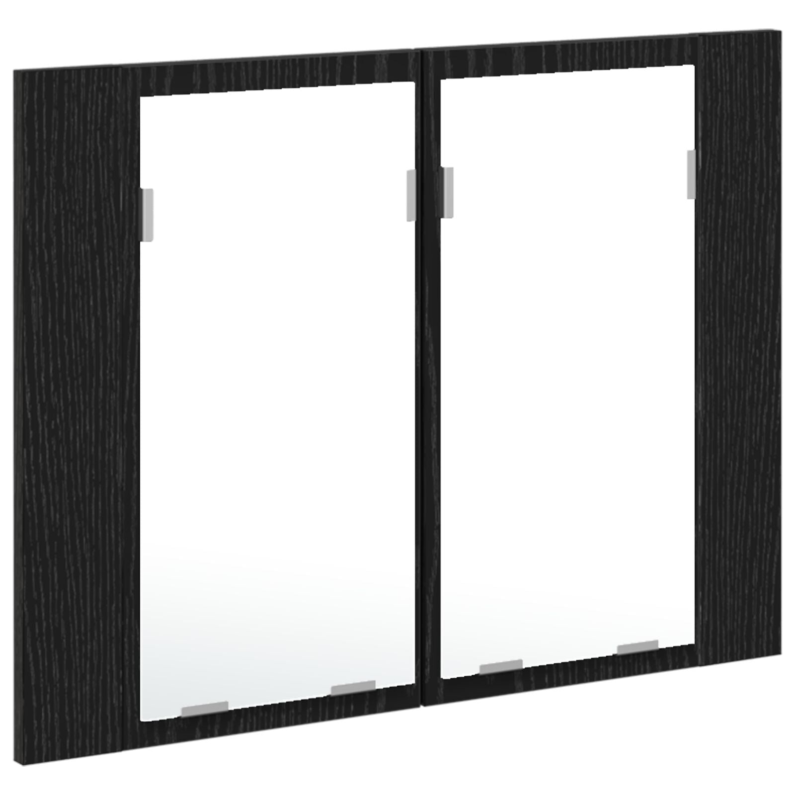 Led Spiegelkast Voor In De Badkamer Zwart Eiken 60X12X45 Cm Gelaagd Hout