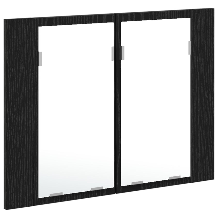 Led Spiegelkast Voor In De Badkamer Zwart Eiken 60X12X45 Cm Gelaagd Hout