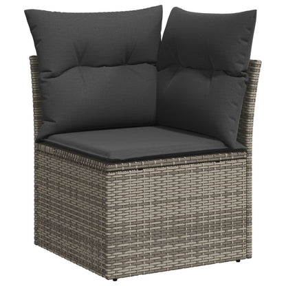 4-Delige Tuin Sofa Set Met Kussens Grijs Poly Rattan