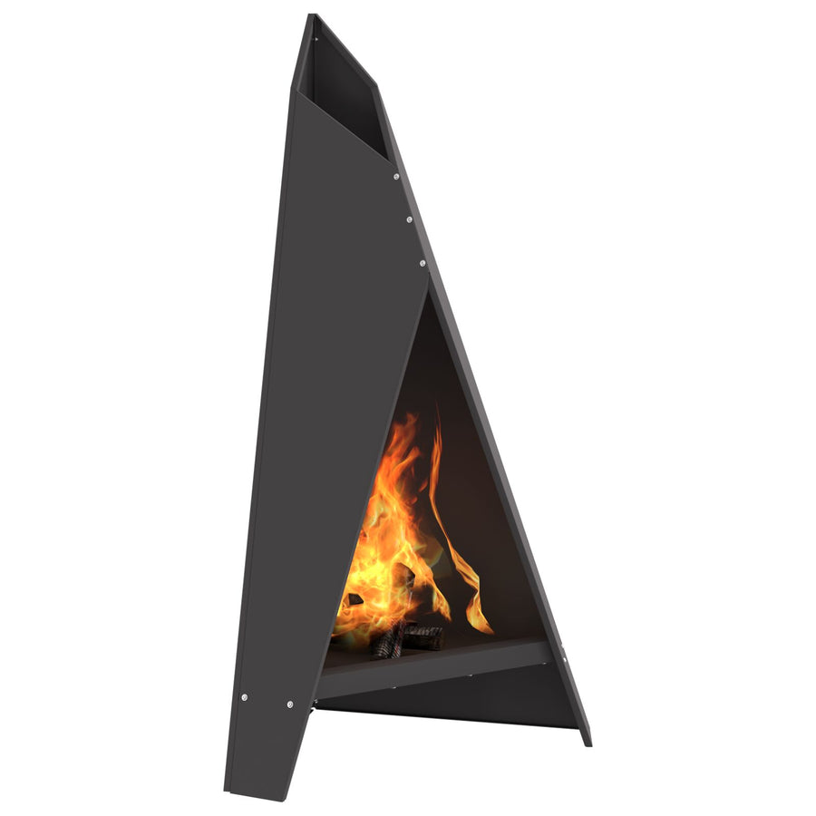 Vuurplaats Piramide 58X36X100 Cm Weervast Staal Koudgewalst staal/Zwart