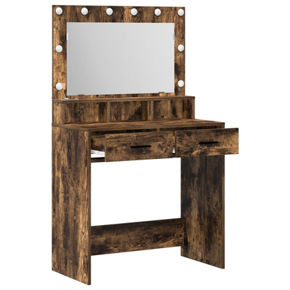 Kaptafel Met Led Verlichting 79 x 41 x 135 cm Gerookt eiken