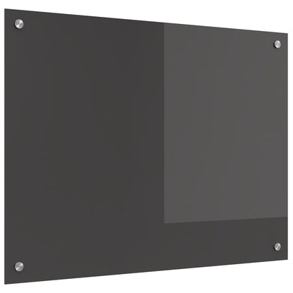 Keuken Achterwand In - 80X60X0.6 Cm Gehard Glas Donkergrijs 80 x 60 cm