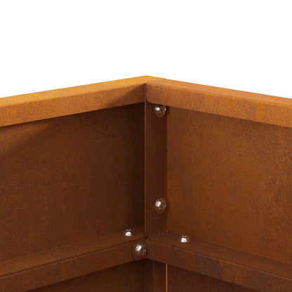 Vierkante Vuurkorf 50X50X30 Cm Weerbestendig Staal 50 x 50 x 38 cm Verweerd staal/Bruin