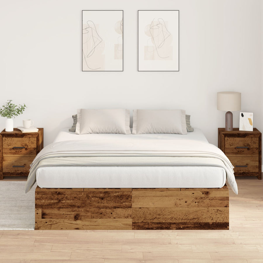 Opslagbedframe Oud Hout Oude Hout 135 x 190 cm