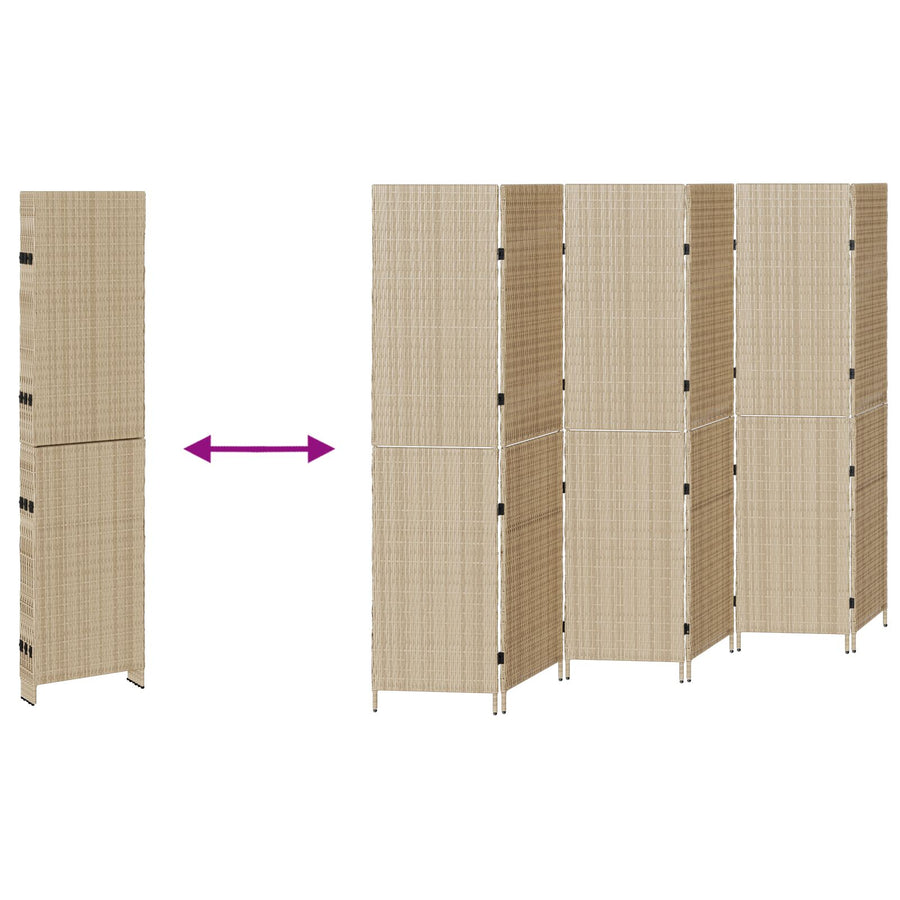 Scheidingswanden Hout Groot Opvouwbaar Kamer Scheiding 180 cm Beige 6 panelen