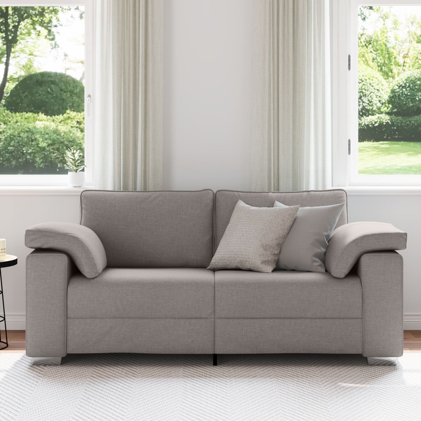 Loveseat Bank Stof Taupe 140 cm