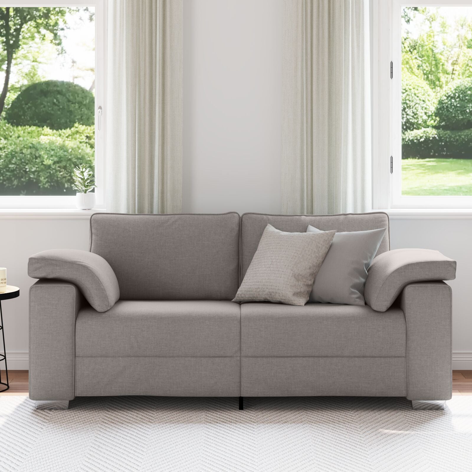 Loveseat Bank Stof Taupe 140 cm