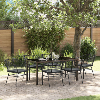 Set Van 4 Zwart Poly Rattan Twee Persoons
