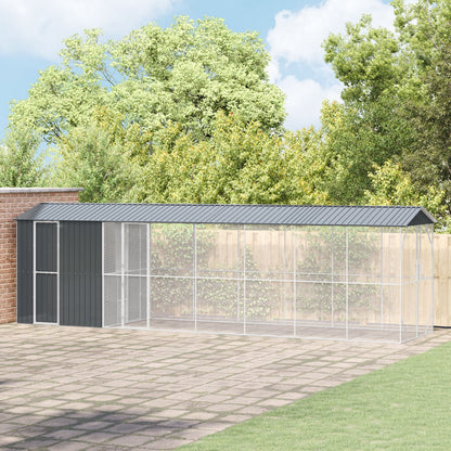 Vogelvolière Met Uitbreiding Antraciet 210X838X247 Cm Staal