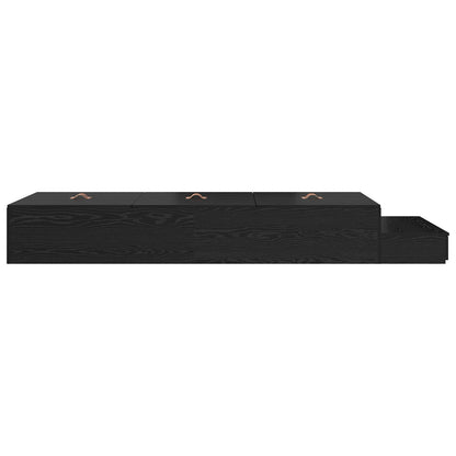 Opbergbedframe Zwart Eiken Gemaakt Hout 236,5 X 100 X 31,5 Cm Artisanaal Eiken