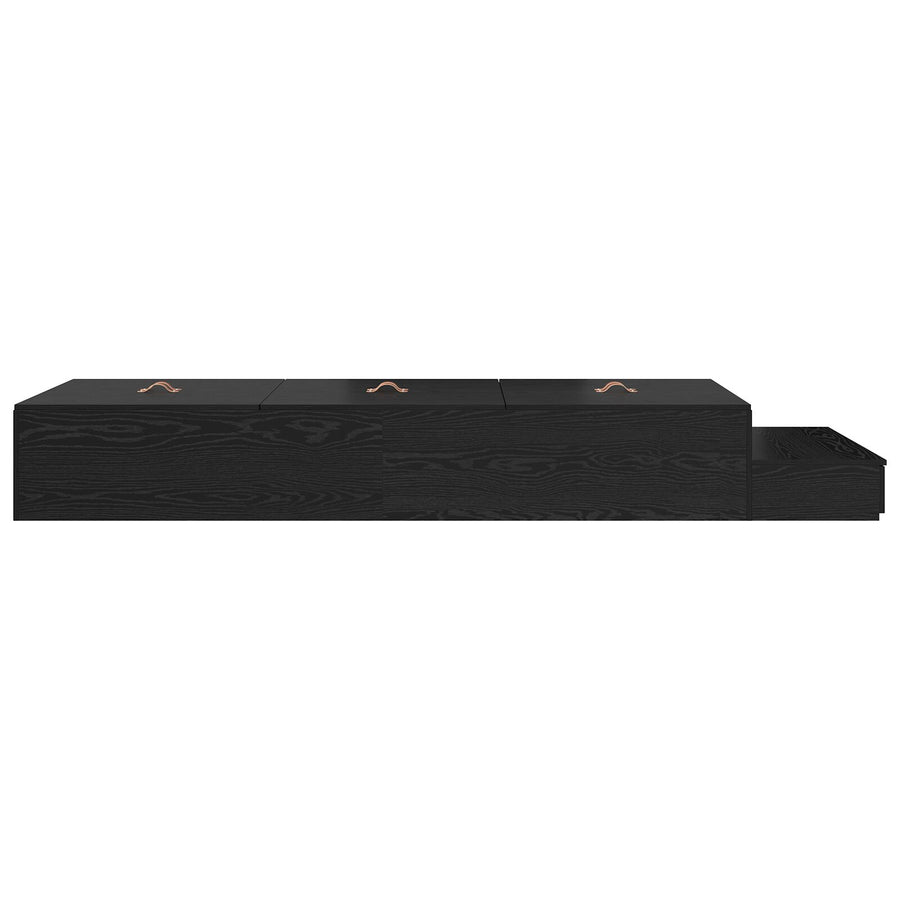 Opbergbedframe Zwart Eiken Gemaakt Hout 236,5 X 100 X 31,5 Cm Artisanaal Eiken