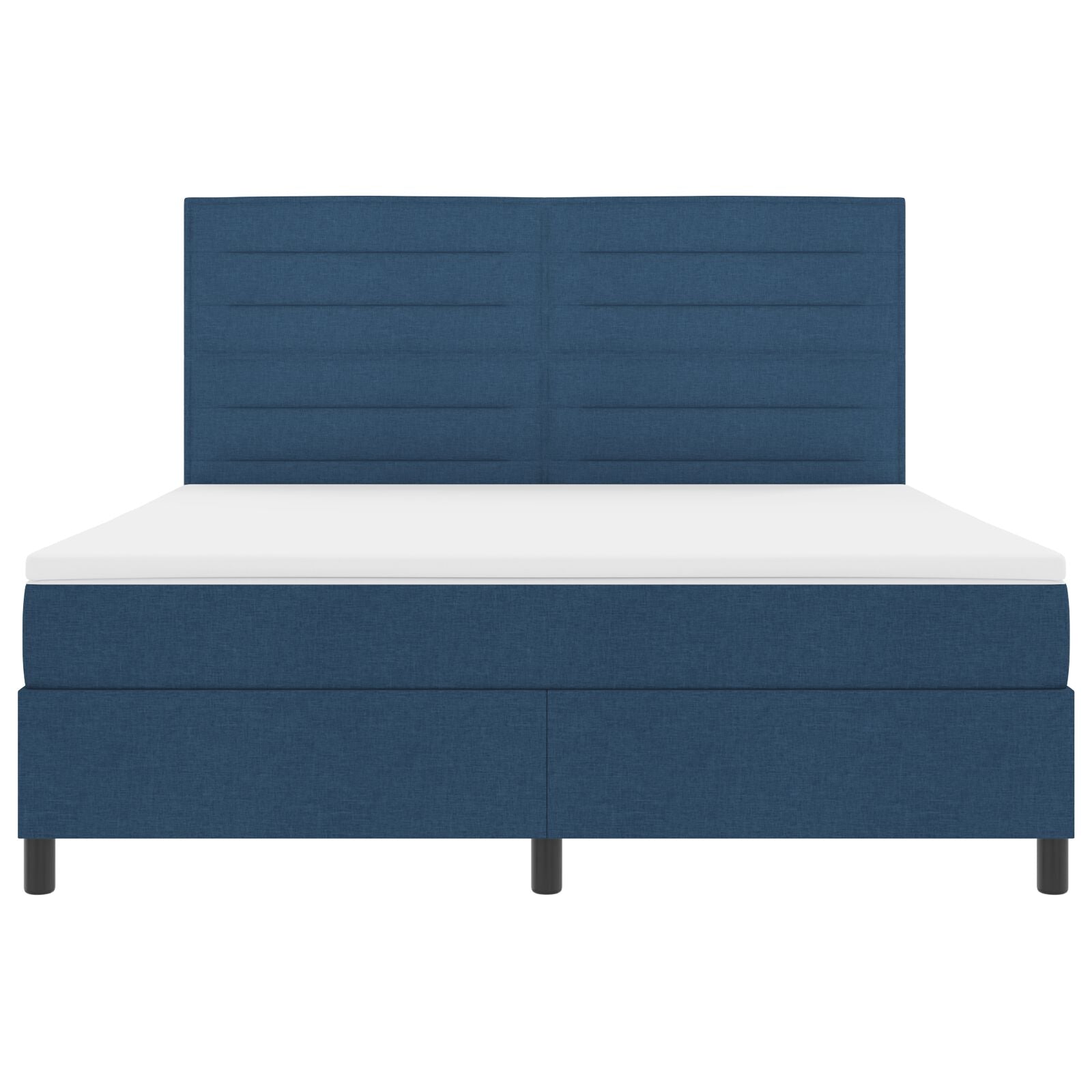 Boxspring Bed Met Matras Blauw Super King Stof Crème