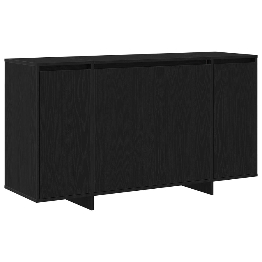 Zwart Eiken Dressoir Zwart Eiken Houtfineer 135 X 41 X 75 Cm