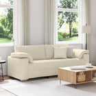 Bank beige 219x80x82 cm linnen-mix