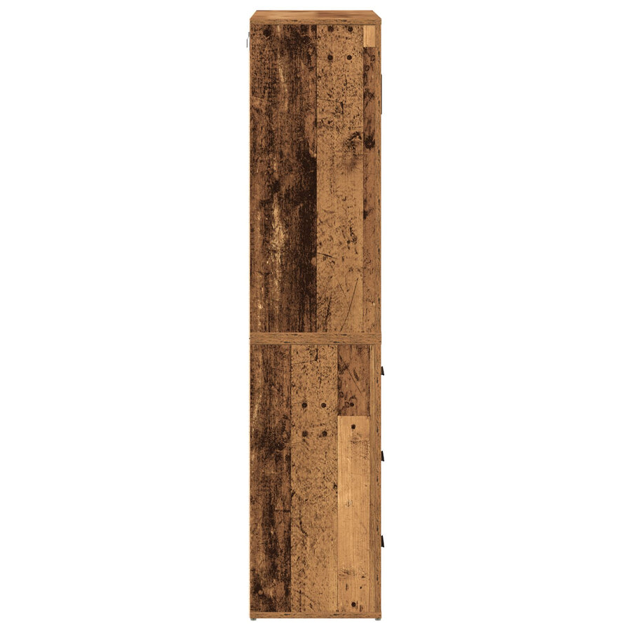 Highboard 80X33X150 Cm Gelaagd Hout Oud hout