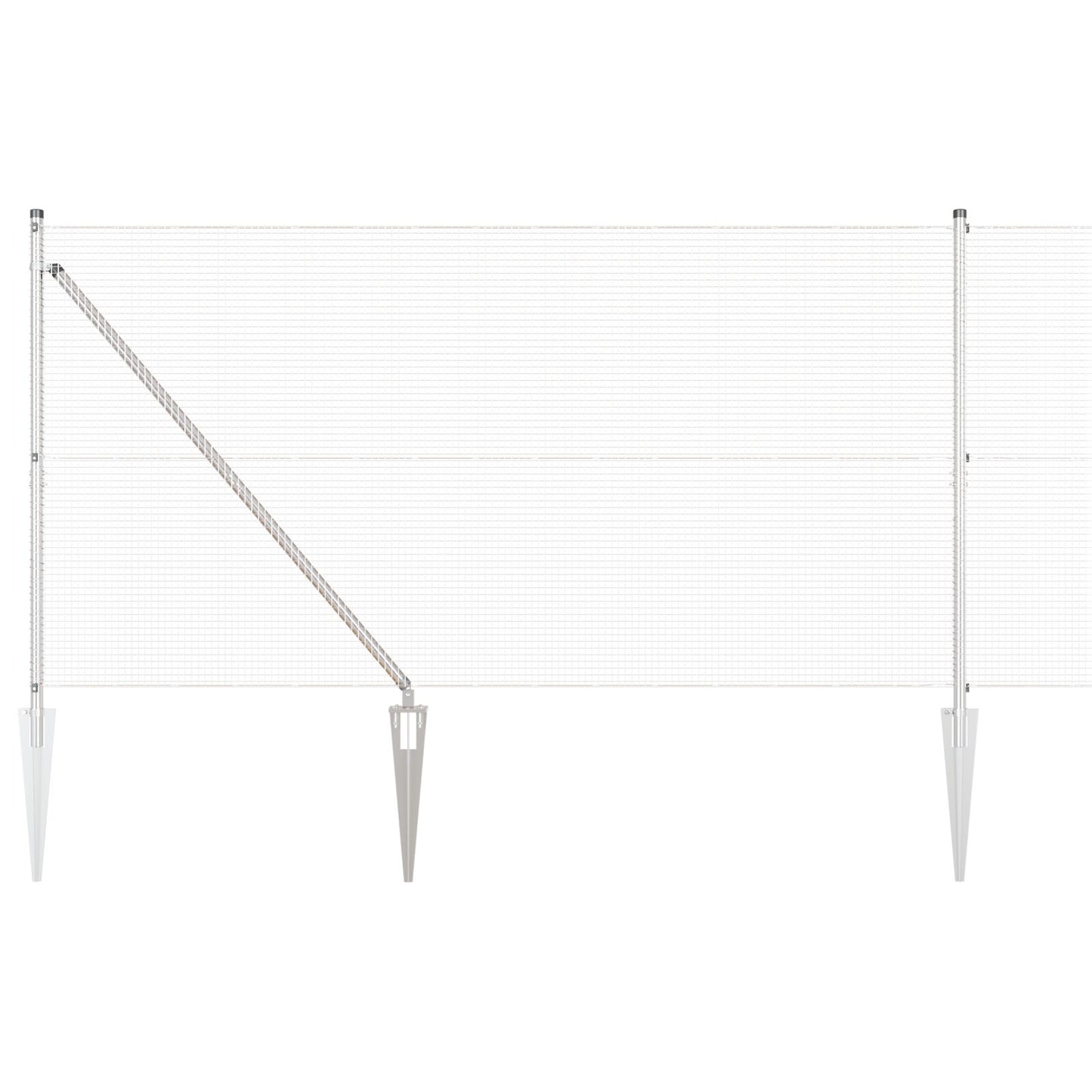 Gegalvaniseerd Draadhek Met 7 Spiekpalen 1,4X10 M Gegalvaniseerd Staal Gegalvaniseerd Staal