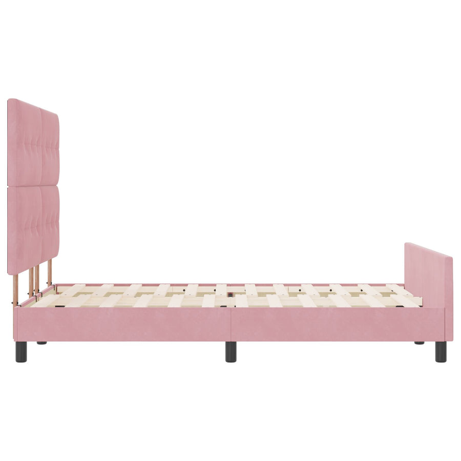 Bedframe Roze 140X200 Cm Fluweel Crème