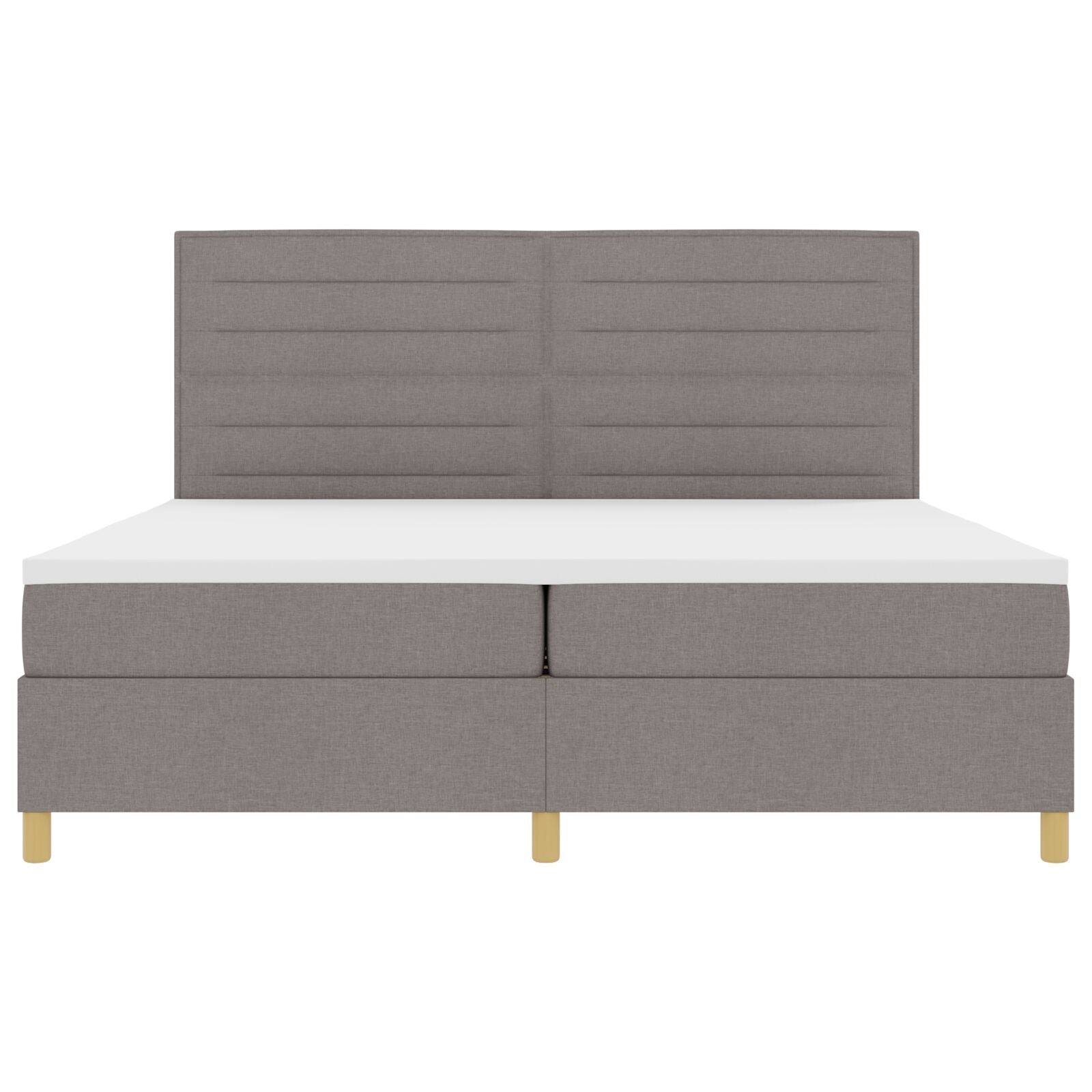 Boxspringbed Met Matras Taupe 200X200 Cm Stof Blauw