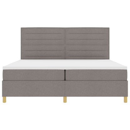 Boxspringbed Met Matras Taupe 200X200 Cm Stof Blauw