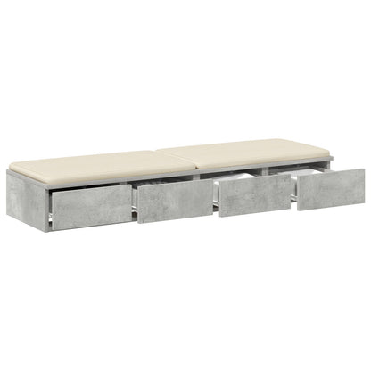Bed Lades Geengineerd Hout Beton grijs 120 x 36.5 x 16.5 cm