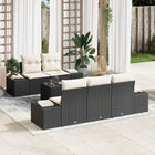 Loungeset polyrattan 6-delig zwart 5 personen