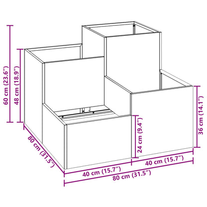Tuinplanter Staal Anthraciet 80 x 80 x 60 cm