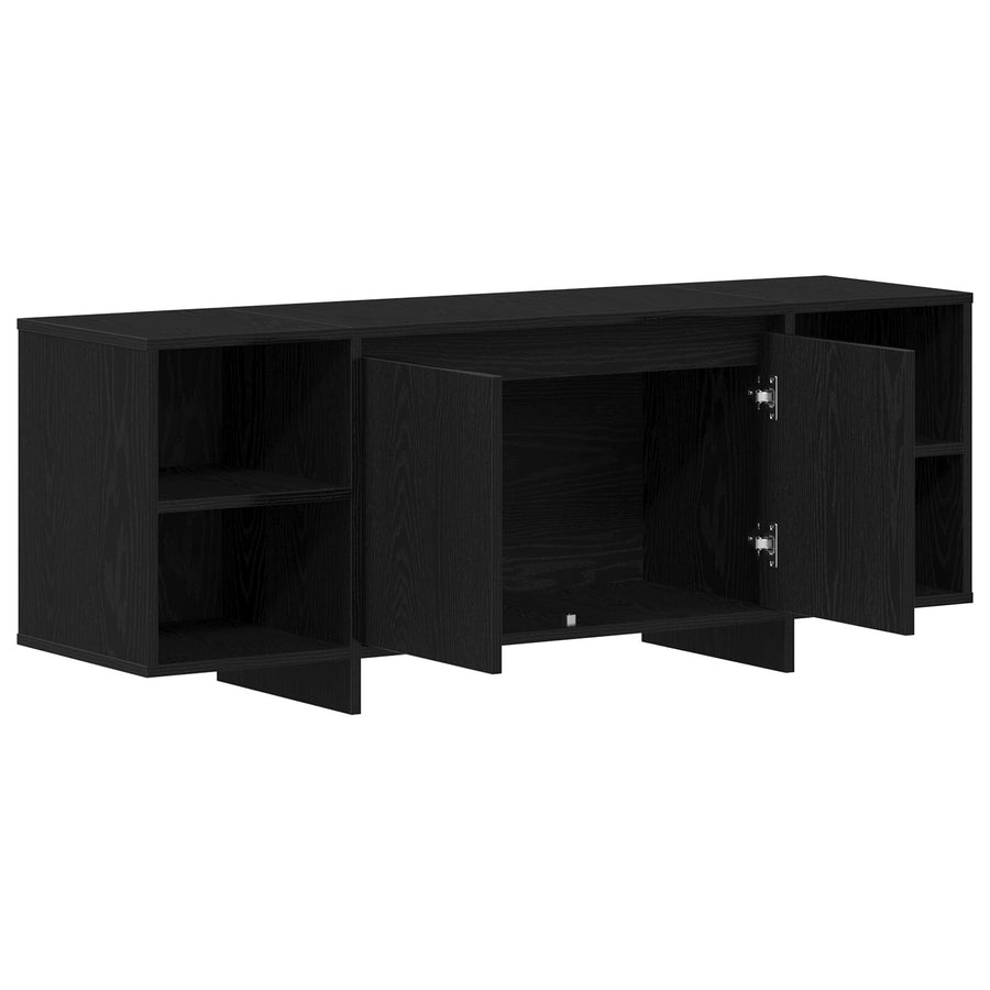 Tv-Meubel - - 120X30X40.5 Cm - Gemaakt Van Geengineerd Hout Zwart eiken