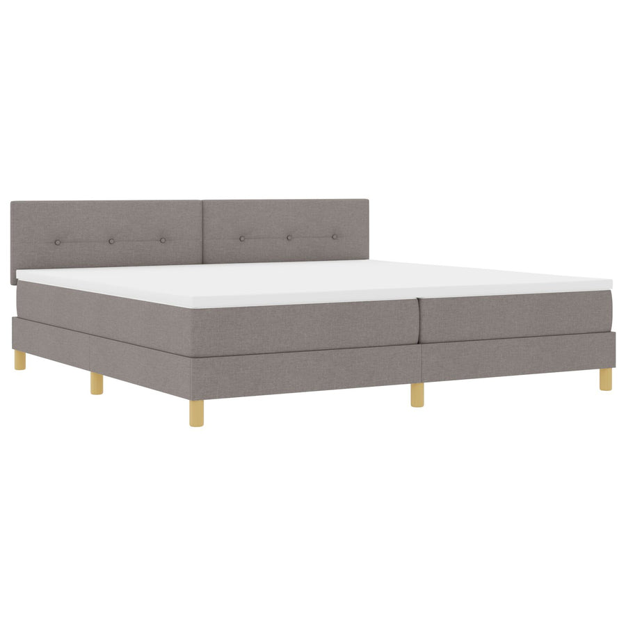 Boxspring Bed Met Matras Stof Taupe 200 x 200 cm Met knopen