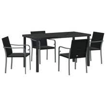 5-Delige Tuinset Met Kussens - Poly Rattan 4-Zits Zwart 140 cm