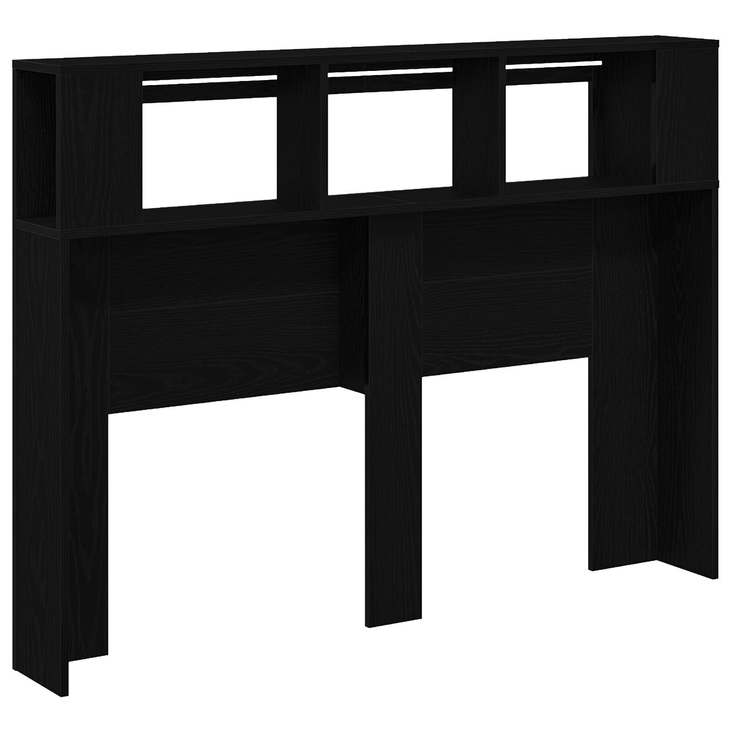Led Hoofdbord Zwart Eiken 140X18,5X40 Cm Bewerkt Hout