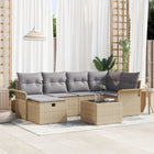 Loungeset 7-delig polyrattan beige grijs