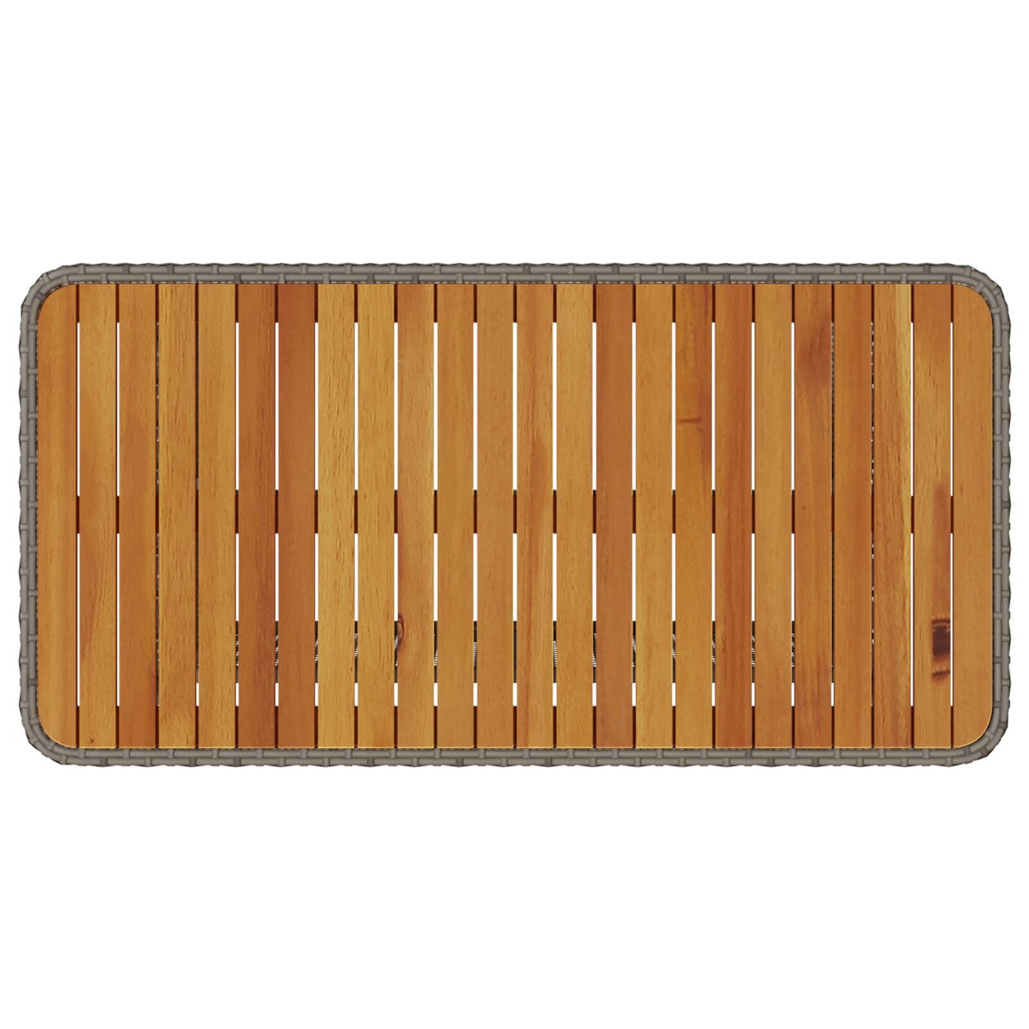 4-Delige Tuin Eetset Met Kussens Poly Rattan Acacia 110 cm Grijs 3 krukken