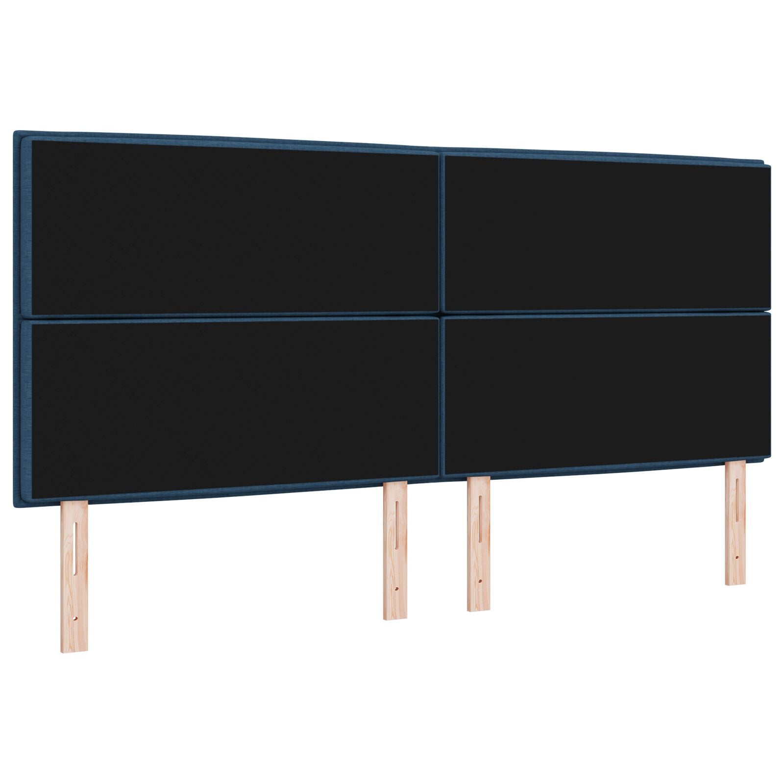 Hoofdbord Lijnen Ontwerp Stof Blauw 200 cm Hoog hoofdbord