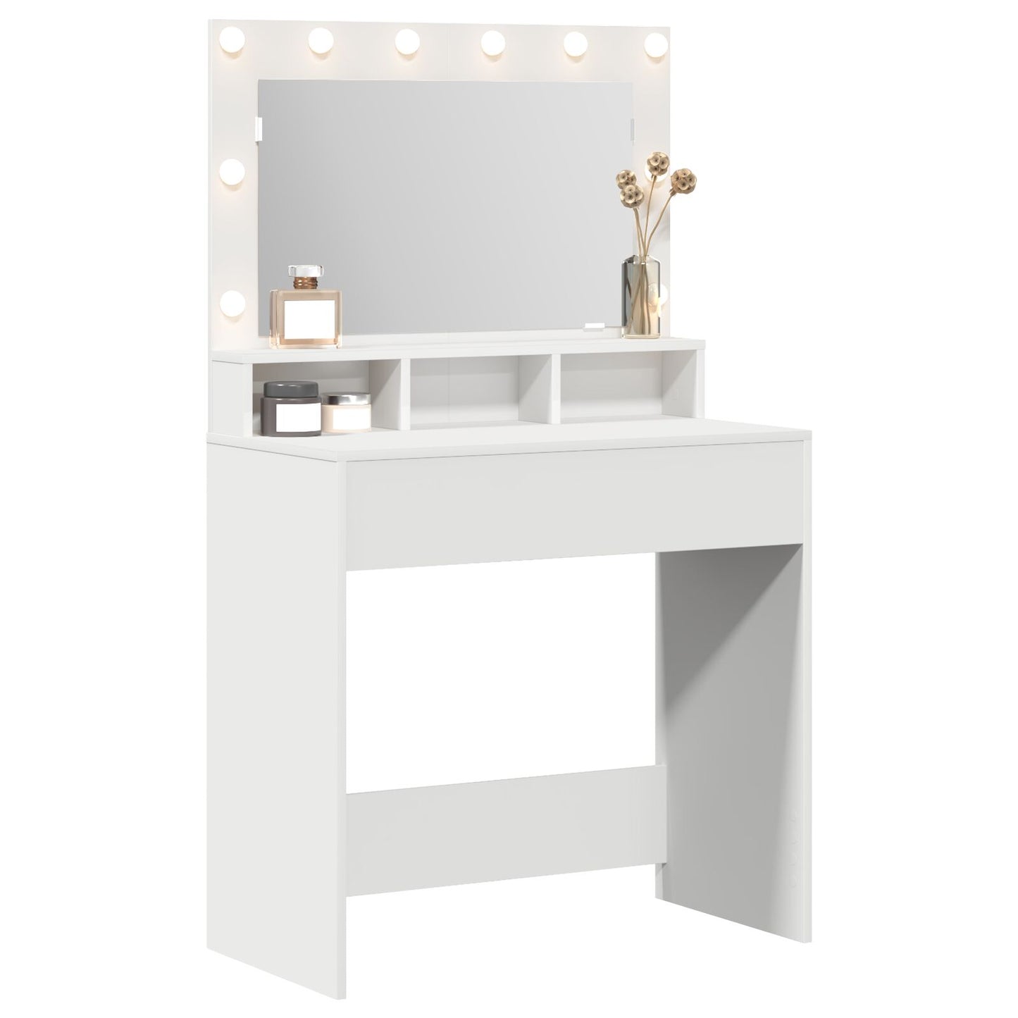 Kaptafel Met Led-Verlichting 79X41X135 Cm Wit 75.5 x 41 x 135 cm