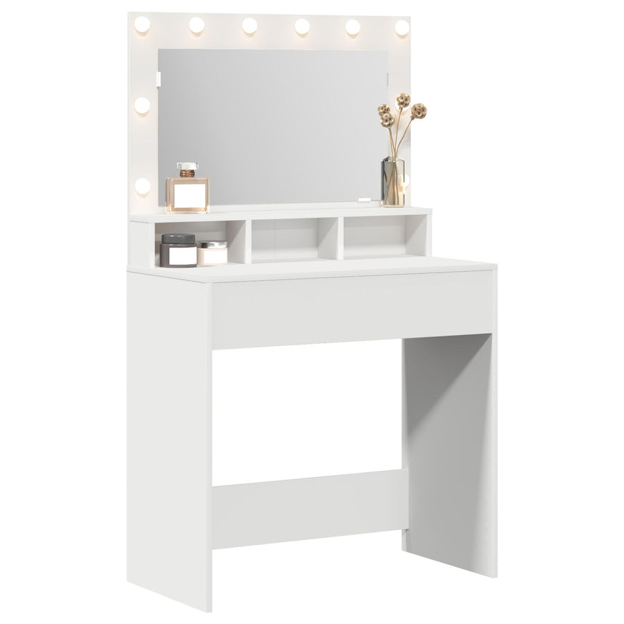 Kaptafel Met Led-Verlichting 79X41X135 Cm Wit 75.5 x 41 x 135 cm