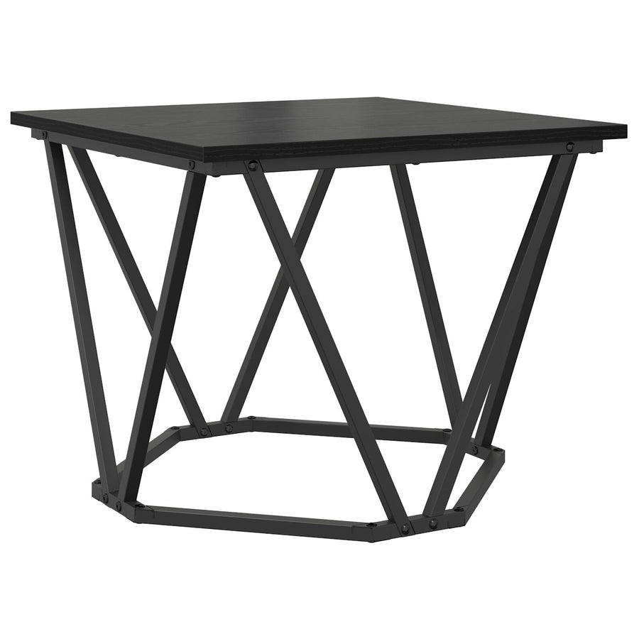 Salontafel Stalen Frame, Houten Blad Klein Duurzaam Zwart eiken
