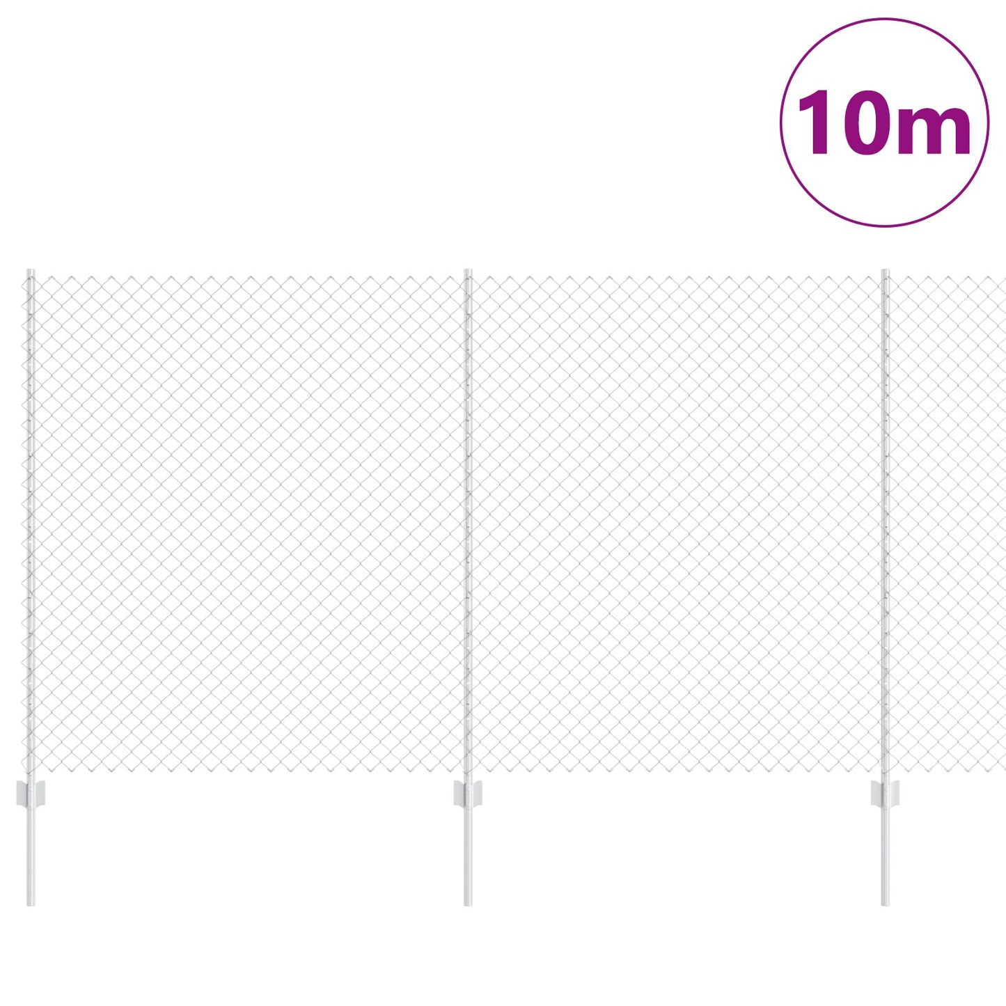 Kettingomheining Met 20 U-Palen Zilver 1,4X10 M Staal