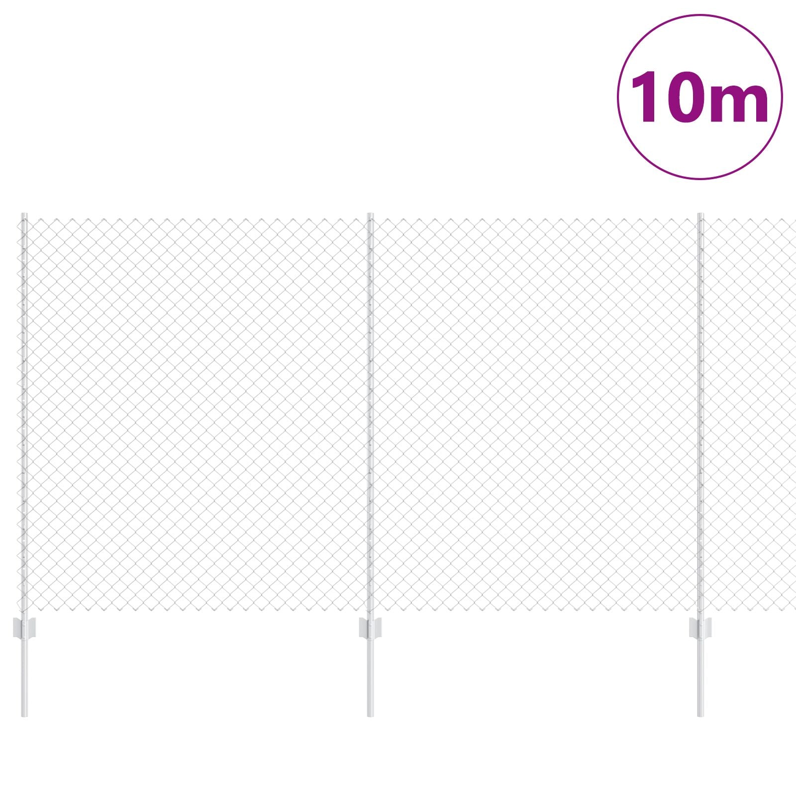 Kettingomheining Met 20 U-Palen Zilver 1,4X10 M Staal