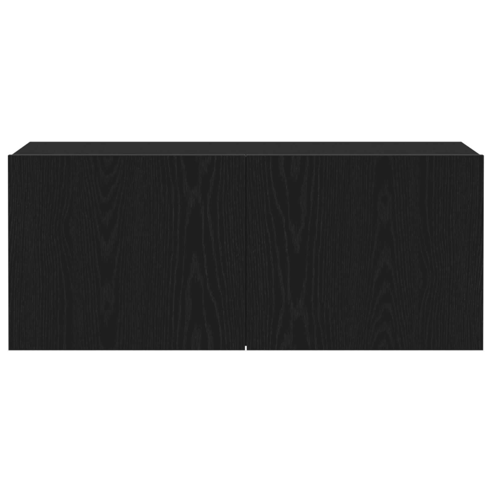 Tv Wandkast 100X30X41 Cm Gelaagd Hout 100 cm Zwart Eiken