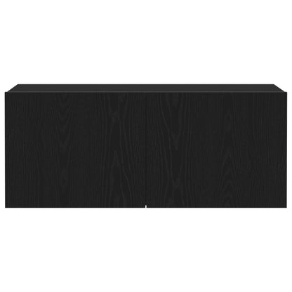 Tv Wandkast 100X30X41 Cm Gelaagd Hout 100 cm Zwart Eiken