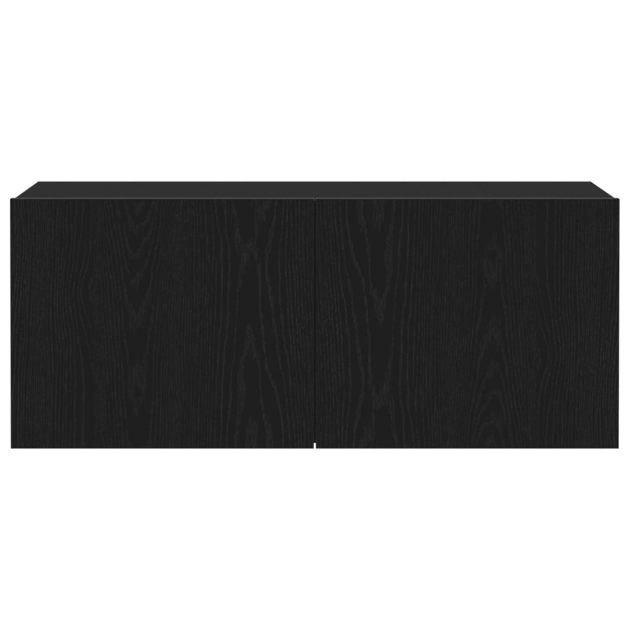 Tv Wandkast 100X30X41 Cm Gelaagd Hout 100 cm Zwart Eiken