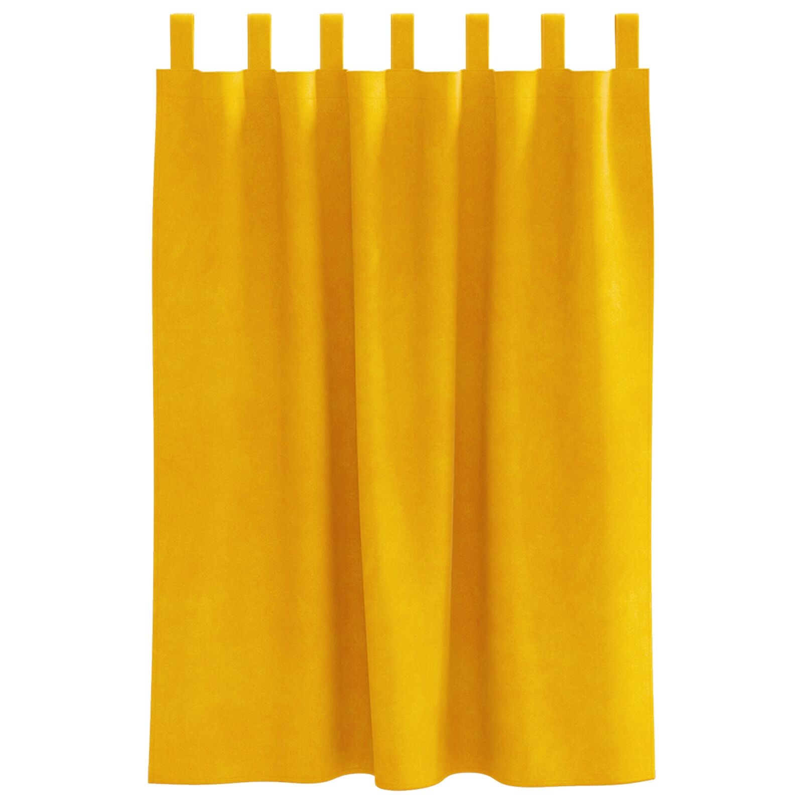 Blackout Gordijnen Met Hanglussen 2 Stuks Velours Mosterdgeel 140 x 140 cm met ophanglussen