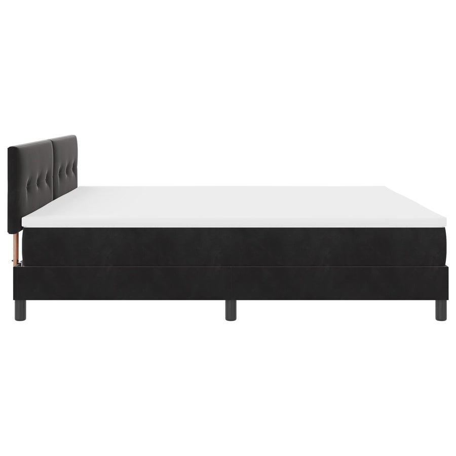 Boxspringbed Met Matras Zwart 200X200 Cm Fluweel Blauw