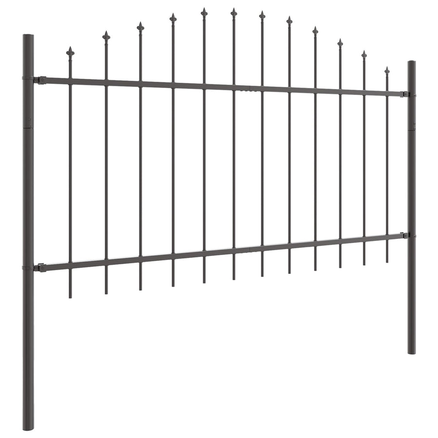 Tuinafscheiding Met Hoepel Top 5,1X1 M Staal Grijs 5.1 m 75-100 cm