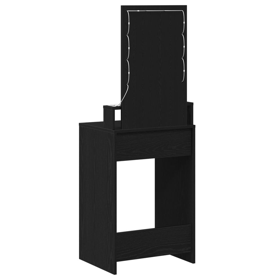 Kaptafel Met Led-Verlichting Zwart Eik Zwart eiken 50 x 41 x 140 cm