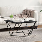 Salontafel 80x80x45 cm zwart eiken metaal