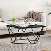 Salontafel 80x80x45 cm zwart eiken metaal