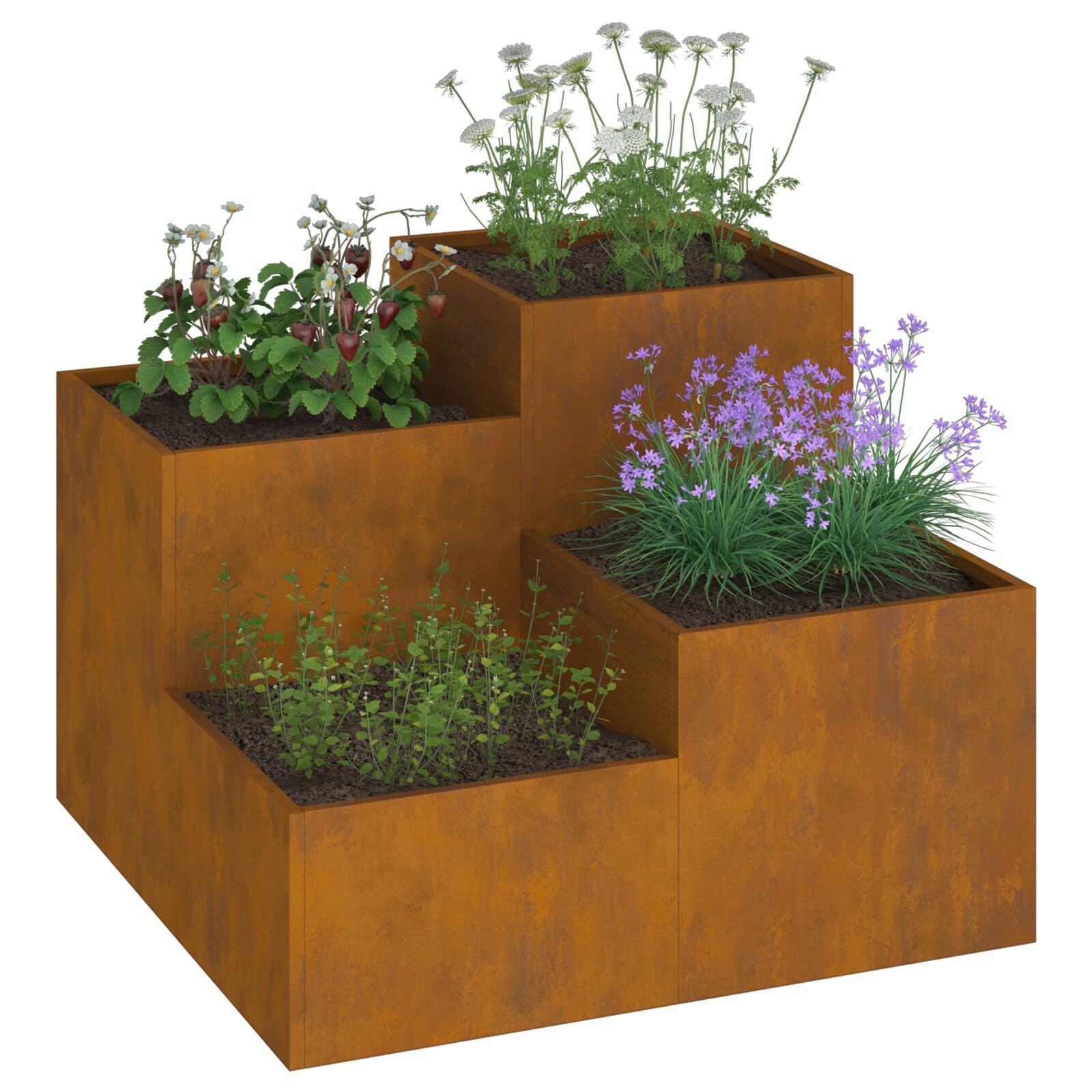 Tuinplanter Weerbestendig Staal Roestvrij staal 80 x 80 x 60 cm