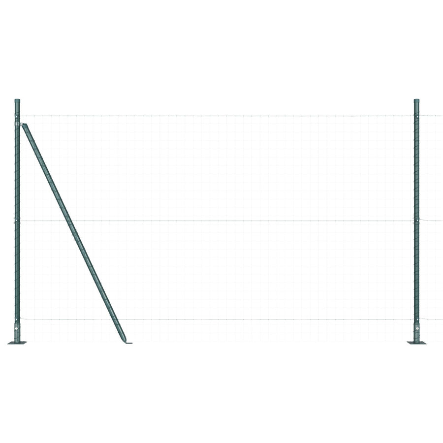 Fence Posts Set Van 52 Staal 3.2 X 3.2 X 88.5 Cm Duurzaam Groen 170 cm 26x betonnen post